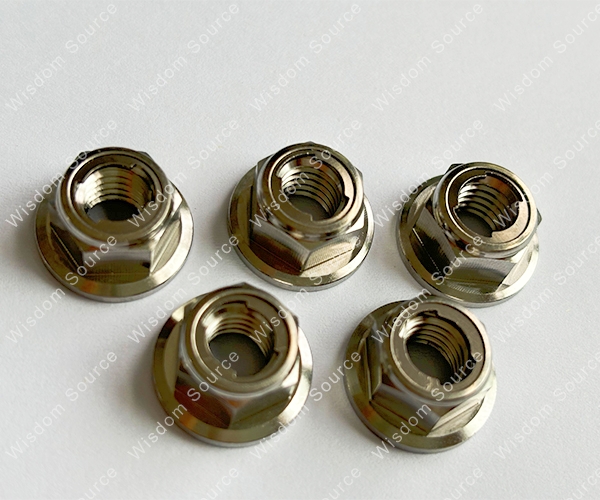 Customized GR5 Titanium Metal Lock Nut With Flange M8 M10 M12